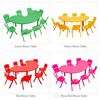 En stock, ensemble table et chaises modernes en plastique pour enfants, idéal pour la lecture, les fêtes, la maternelle, l'école et la salle à manger