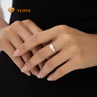 VLOVE perhiasan bagus kustom Lab tumbuh berlian pertunangan cincin 1.00 CTW 14K potongan zamrud cincin berlian