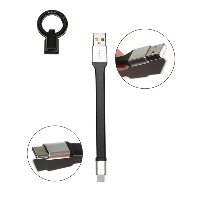 Mini Type-C Fast Charging Keychain Multi Charger Cable for iPhone 13/12/11/X/XR/XS with 3 in 1 USB & Data Transfer