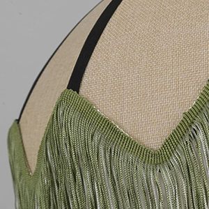 Lampada a Sospensione Vintage Francese con <span class=keywords><strong>Paralume</strong></span> in Lino <span class=keywords><strong>Verde</strong></span> e Nappe, Illuminazione LED per Camera da Letto, Sala da Tè, Soggiorno e Sala da Pranzo - Product Image 5