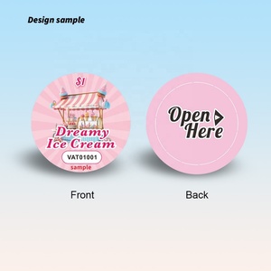 Billet de jeu à gratter en forme ronde de crème glacée rose rêveuse, impression de données variables haute sécurité professionnelle en usine - Product Image 3