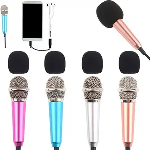 Chaud 3.5mm jack Réduction Du Bruit Promotion Cadeau mini Karaoké téléphone Microphone petit Portable Microphone pour téléphone portable pad PC