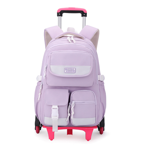 China Supplied Large Capacity Rolling Backpack Thickening Detachable School Trolley Backpack for Outdoors