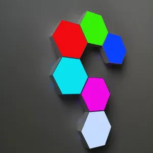 DIY Hexagon Geometry Modulare kreative Wand leuchte Berührungs empfindliche LED Sechseckige Quanten nachtlicht für Wohnzimmer