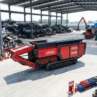 UPSEN UMS750 Industrieller Mobiler Automatischer Aktenvernichter |   Selbstfahrender Raupenschredder mit Doppelwellenmotor, ISO-zertifiziert für