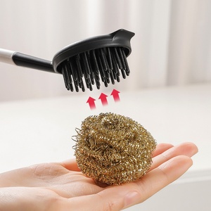 <b>Kitchen</b> <b>Brushes</b> for Cleaning Sink Pots Pans Dishwashing Dish Scrubber Cleaner with <b>Copper</b> Wire Dish <b>Brush</b> with <b>Handle</b> - Product Image 4