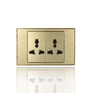 Promoção alta qualidade Engrossado e durável quadro com luxuoso champanhe ouro cor moderna parede elétrica toque interruptor de luz