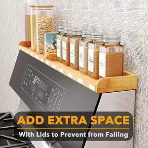 Bamboo oven <b>rack</b>, stovetop <b>kitchen</b> <b>storage</b> <b>rack</b>, oven spice <b>rack</b>, no installation required, percussion bean <b>storage</b>. - Product Image 4
