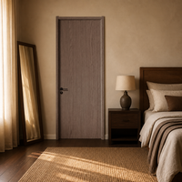 Porte intérieure en MDF mélaminé à grain de bois brun foncé pour bureaux et villas – Fournisseur pour importateurs et distributeurs en gros
