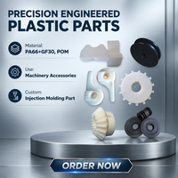 Pièces moulées par injection plastique de précision sur mesure PA66 GF30 POM, support de poulie d'engrenage pour machines industrielles