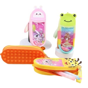 Trousse à crayons en silicone grande capacité OEM, étanche avec fermeture éclair, organiseur de papeterie pour écoliers, écologique - Product Image 6