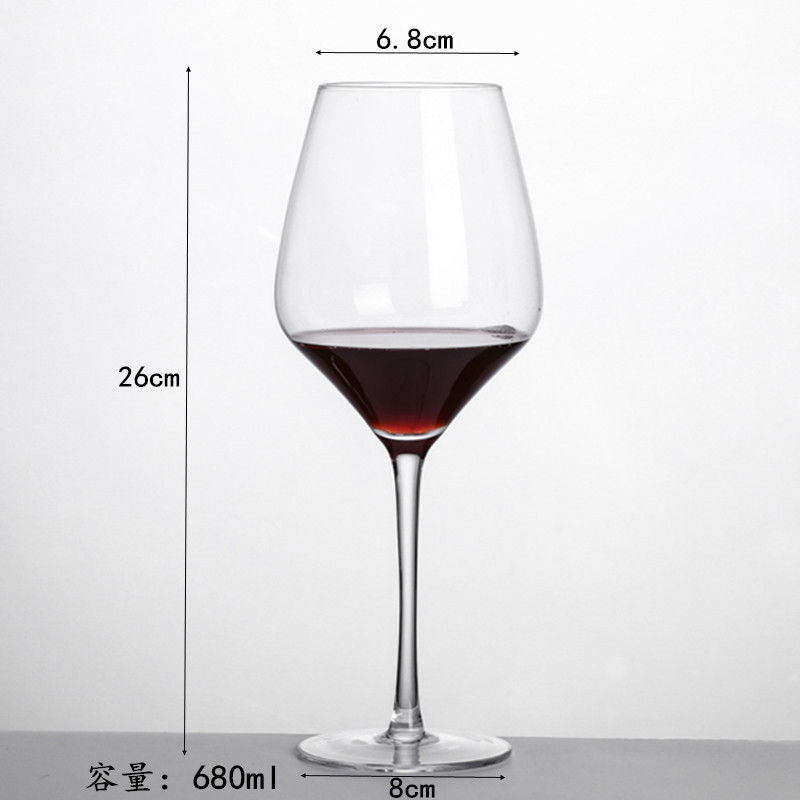 680ml flat-mouthed Bordeaux glass