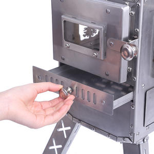 Réchaud de camping pour tente Réchaud de sauna extérieur Réchaud à bois pliant en acier inoxydable avec cheminée Réchaud de tente portable - Product Image 5