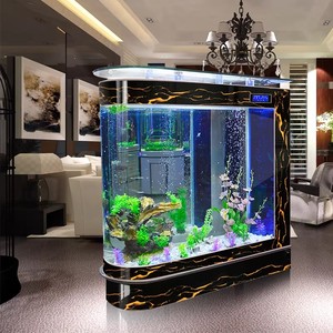 Modern Luxe <span class=keywords><strong>Bullet</strong></span> Visbak <span class=keywords><strong>Aquarium</strong></span> 600L Ovale Vorm Eco-vriendelijke Glazen Scheidingswand Aanpasbaar Grote Goudvisbak - Product Image 2