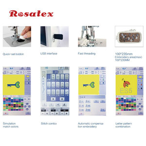Machine à coudre informatisée Rosatex ES5 à écran tactile de sept pouces, multifonctionnelle, <span class=keywords><strong>formation</strong></span> de point de chaînette, broderie, aiguille simple - Product Image 5
