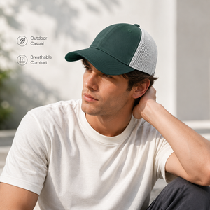 Cappelli da Baseball Personalizzati all'Ingrosso in Stile Giapponese, Morbidi, ad Asciugatura Rapida, in Nylon Traspirante a 6 Pannelli per Sport all'Aperto Unisex - Product Image 1