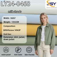 Vente directe usine Tissu Milk Shreds 84% Viscose 16% SP 135GSM Tissu antistatique pour vêtements d'extérieur, chemises, vestes et doudounes