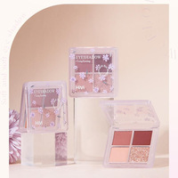 Coffret cadeau de maquillage Flower Beauty, gloss à lèvres en velours Hivi, rouge à lèvres, fard à paupières, cadeau de fête pour petite amie et femme, coffret de maquillage 8 pièces
