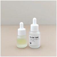 En stock flacons compte-gouttes d'épaule en pente en verre dépoli 15 30ML bouchon blanc pour sérum cosmétique huile essentielle emballage rechargeable