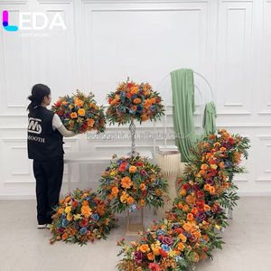 LEDA Large Events Backdrop <b>Decoration</b> Flowers Row Set <b>Pink</b> Hanging Flower Runner For Wedding - Product Image 1