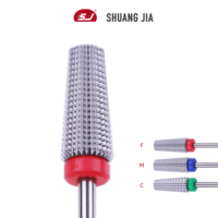 SHUANGJIA professionnel 6.8mm foret à ongles fraise en carbure incrusté de diamants pour manucure électrique Gel et accessoire de polissage en acier