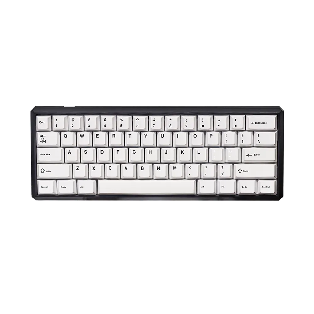 Black and white wireless 3-mode 61-key mechanical keyboard