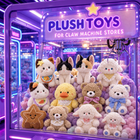 Assortiment en gros de poupées en peluche de 8 pouces pour machine à griffes, jouets en peluche de haute qualité en coton PP doux pour salles d'arcade et parcs d'attractions