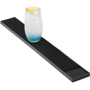 PVC Rubber Rectangular Coaster Thickened Black Non-Slip Water-Resistant <b>Bar</b> <b>Mat</b> for Home <b>Bar</b> Counter Drink Placemat - Product Image 3