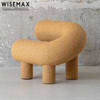 WISEMAX FURNITURE Chaises de salon modernes minimalistes, fauteuil simple rembourré pour hôtel, restaurant, villa, appartement