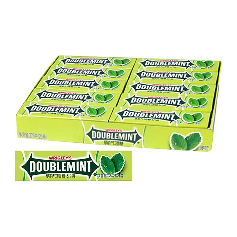 Wholesale Chinese snacks double mint chewing gum natural healthy exotic bubble gum a box 270g hahal candy gourmet food sweets