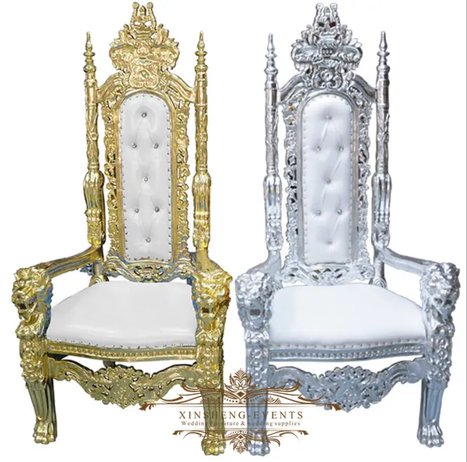 Prix de gros En Chine Or Antique Roi Trône Chaise