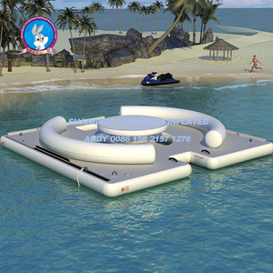 Plataforma Flutuante Inflável de PVC para Parque Aquático, Tenda Dock Island, Capacidade de 100-500kg para 5-10 Passageiros - Product Image 4