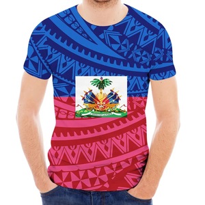 T-shirt con Logo personalizzato bandiera Haiti di alta qualità t-shirt con bandiera haitiana camicie in poliestere per uomo di moda <span class=keywords><strong>abbigliamento</strong></span> da palestra di lusso - Product Image 6
