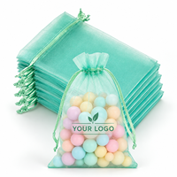 Sacs shopping en organza avec cordon de serrage et logo personnalisé pour bijoux, cadeaux, bonbons, faveurs de mariage et emballages de détail