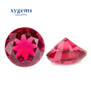 3.0mm-8.0mm xygems wholesale rose red fuchsia color according to different light round glass loose gem stones