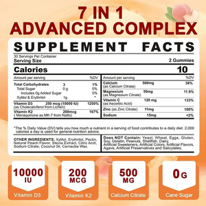 Gommes remplies de vitamine <span class=keywords><strong>D3</strong></span> <span class=keywords><strong>K2</strong></span> sans sucre avec complexe de vitamine B vitamine E zinc MCT huile soutien os dents force énergie immunitaire - Product Image 2