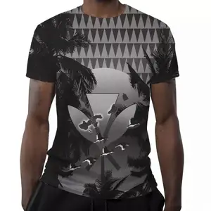 Мужская футболка большого размера, полинезийская серая, черная футболка с принтом в гавайском стиле для мужчин, стильная футболка 2022 с индивидуальным принтом