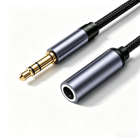 Câble d'extension pour écouteurs en nylon tressé, 3,5 mm, 3 pôles, mâle vers femelle, stéréo, prise plaquée or, câble audio pour haut-parleur à usage général