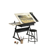 Table de dessin en verre moderne Lift-Art de meubles en métal durable pour les concepteurs d'ordinateurs pour les ateliers scolaires chambre à coucher hôtels