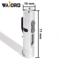 Lampe torche portable EDC WAIORD, mini lampe LED 500 lumens, design magnétique, rechargeable, alliage d'aluminium, USB, IP65, camping, réglable