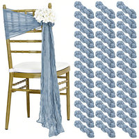 Élégantes nœuds de chaise en gaze froissée 40 cm * 275 cm pour la décoration de mariages et de fêtes