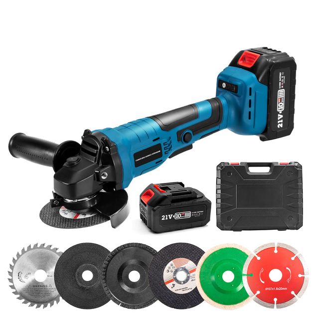 20V Rechargeable Li-ion Battery Powered Angle Grinder 125mm Brushless Wood/Metal Cutter DIY for Polishing Derusting Cutting