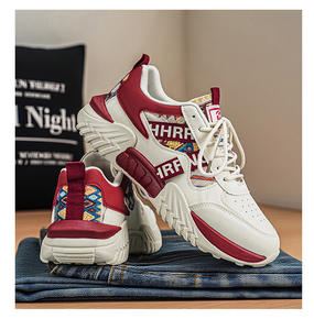 Zapatos deportivos de moda para hombre, nuevo estilo transpirable con suela gruesa, zapatillas casuales de moda, zapatillas blancas de caña baja. - Product Image 1