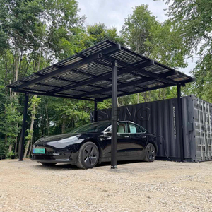 Structure de montage solaire photovoltaïque robuste en aluminium pour carport, noire, pour stationnement extérieur et production d'énergie - Product Image 3