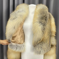 Manteau court en laine chauffant sur mesure, veste bomber en fourrure de renard véritable Golden Island de haute qualité, pour femme, hiver