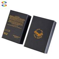 Boîte cadeau noire mate de papier rigide de logo de feuille d'or de stockage de bouteille d'huile essentielle