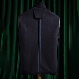 Vestes à col montant en cachemire de viquina, poches à boutons-pression, logo personnalisé, boutonnage uni, teinture unie, fermeture simple boutonnage, ODM - Product Image 5