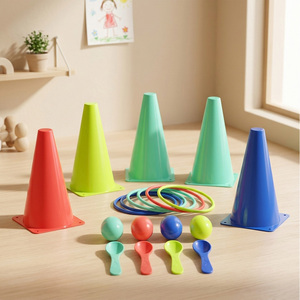 Ensemble de jouets de sport multifonctionnels pour tout-petits, jeu d'équilibre en forme d'œuf + jeu de lancer d'anneaux en plastique, cadeau d'anniversaire pour garçons et filles à partir de 3 ans - Product Image 3