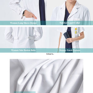 लंबी और छोटी आस्तीन सौंदर्य संस्था सफेद कोट सर्जिकल मेडिकल वर्दी अस्पताल के कपड़े पहनने योग्य सफेद लैब कोट - Product Image 5