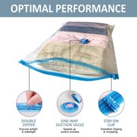 Sacs de rangement sous vide pour vêtements - Robustes, pliables et personnalisables - Pour le voyage - Pour le rangement des vêtements dans la garde-robe et la salle de bain